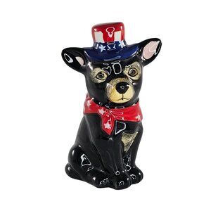 Fourth Of July Chihuahua Dog Figurine Patriotic Red White Blue